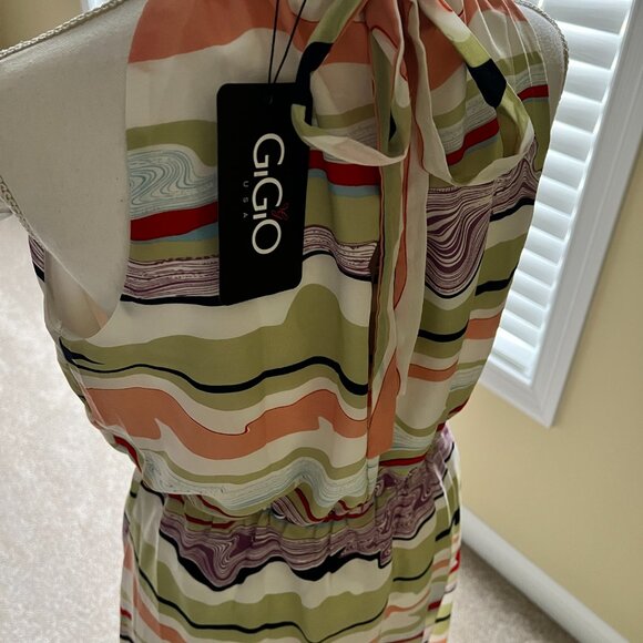 GiGio Hi Lo Multicolor Cocktail Halter Dress NWT - Picture 3 of 3